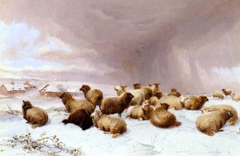 Thomas Sidney Cooper : Sheep In Winter